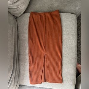 Rust pencil skirt
